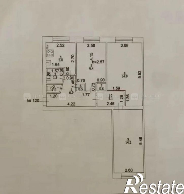 3-комн квартира ул. Товарищеская, дом 28 /70