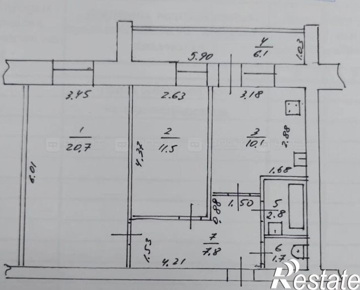 2-комн квартира ул. Хусаина Мавлютова, дом 44