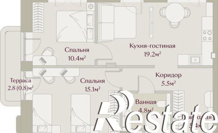 2-комн квартира в новом доме улица Бутлерова, 14,  д. 14