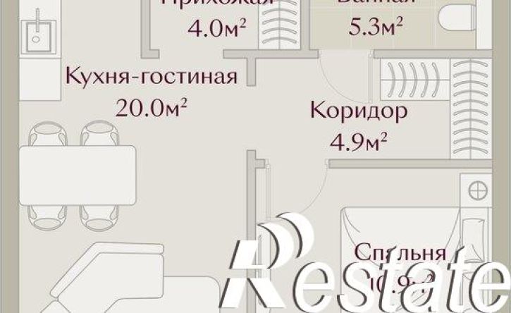 1-комн квартира в новом доме улица Бутлерова, 6,  д. 6