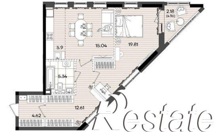 2-комн квартира в новом доме улица Аделя Кутуя, 183,  д. 183