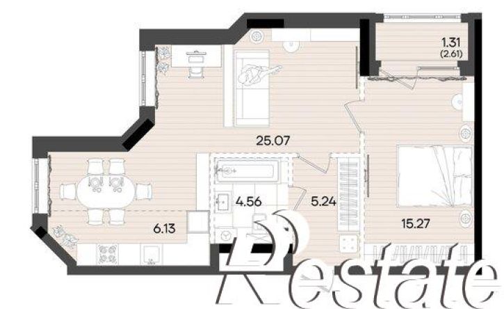 2-комн квартира в новом доме улица Аделя Кутуя, 183,  д. 183