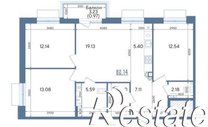 3-комн квартира в новом доме ул Годовикова, 27А,  д. 27А